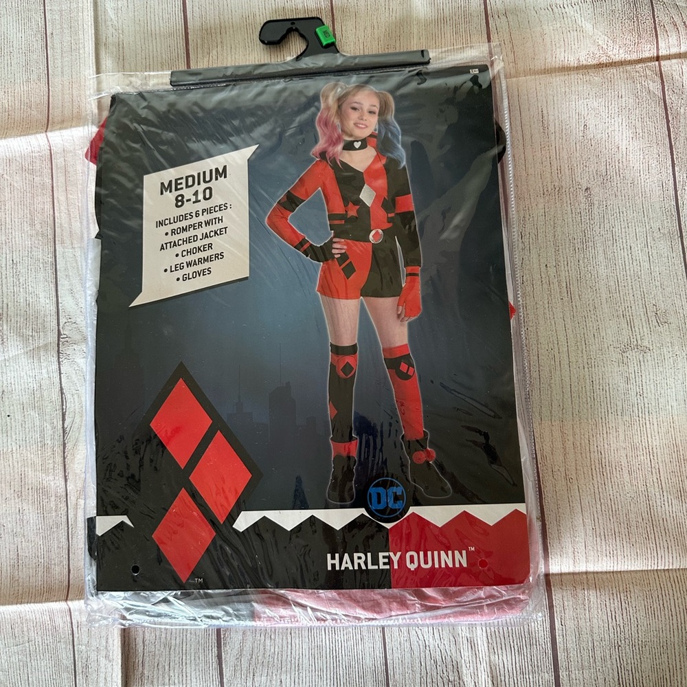 DC Harley Quinn Halloween Costume Girl Size M 8-10